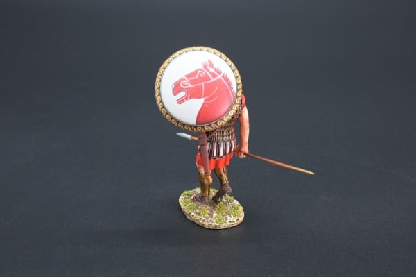 SPA031B Marching Hoplite with Horses Head Shield Design